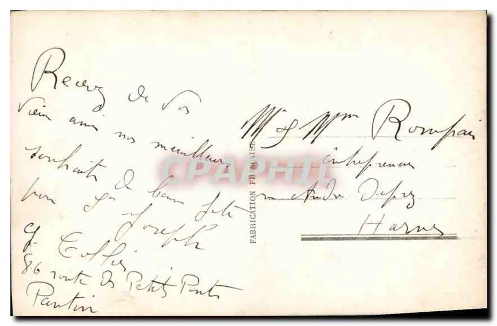 Junge Frau in grünem Kleid — mit Rosenstrauß in der Hand — Verlag Paris 845 - Rückseite