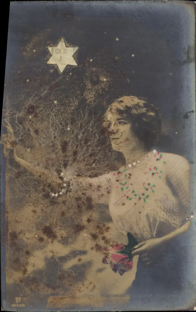Mulher com estrela de David — cena noturna — editor desconhecido, n° 1632/16 - Frente