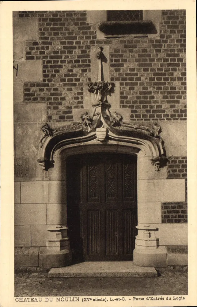 Schloss Moulin — Eingang zum Herrenhaus — 15. Jahrhundert — L. - st - O. — Verlag: Imprimeries Réunies de Nancy - Vorderseite