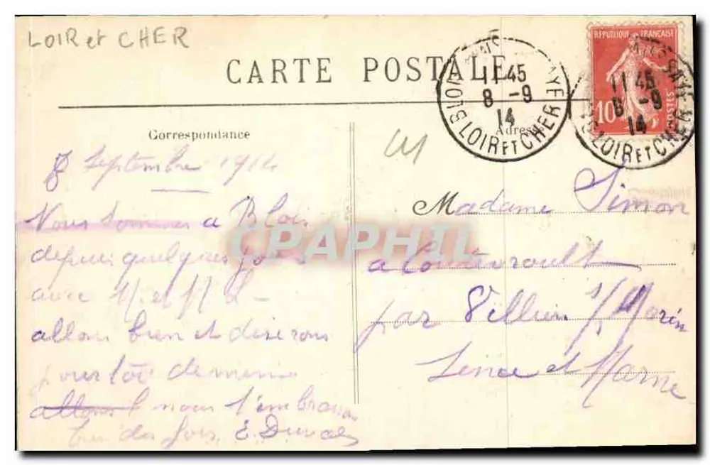 Bleis — O Castelo — Fototipia G. Verhier, Blois - Verso