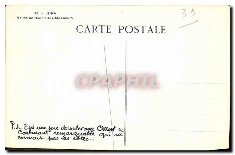 Vallée de Baume-les-Messieurs — Jura — Verlag Cl. T. C. F. - Rückseite