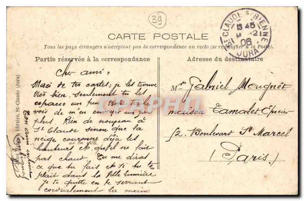 Cascade de l'Evalude — Der Hut des Gendarmen — St-Claude, Jura - Rückseite