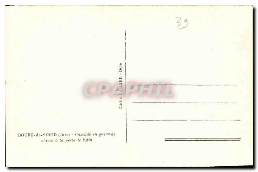 Bourg-de-Sirod (Jura) — Cascata em forma de cauda de cavalo na Perte de l'Ain — Chebé KATIER - Dolo - Verso