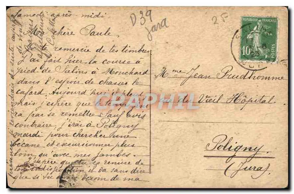 Salins - O baixo da cidade — vista panorâmica — editor não identificado, n° de série 1 - Verso