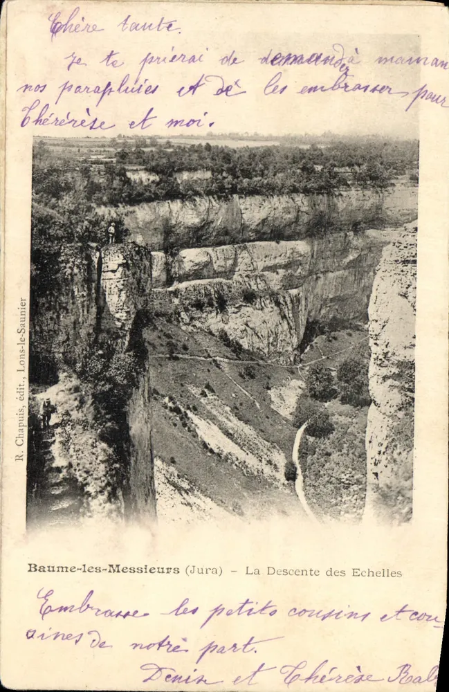 Baume-les-Messieurs (Jura) — Die Abstieg der Leitern — R. Chapuis, Verlag Lons-le-Saunier - Vorderseite