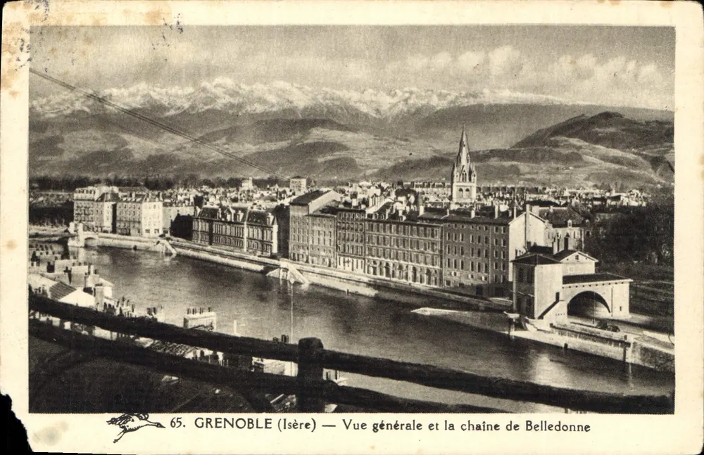Grenoble (Isère) — Allgemeiner Blick und die Belledonne-Kette — Edition La Cigogne - Vorderseite
