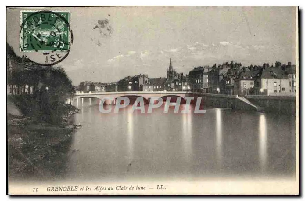 Grenoble e as Alpes sob a Lua — LL. - Frente