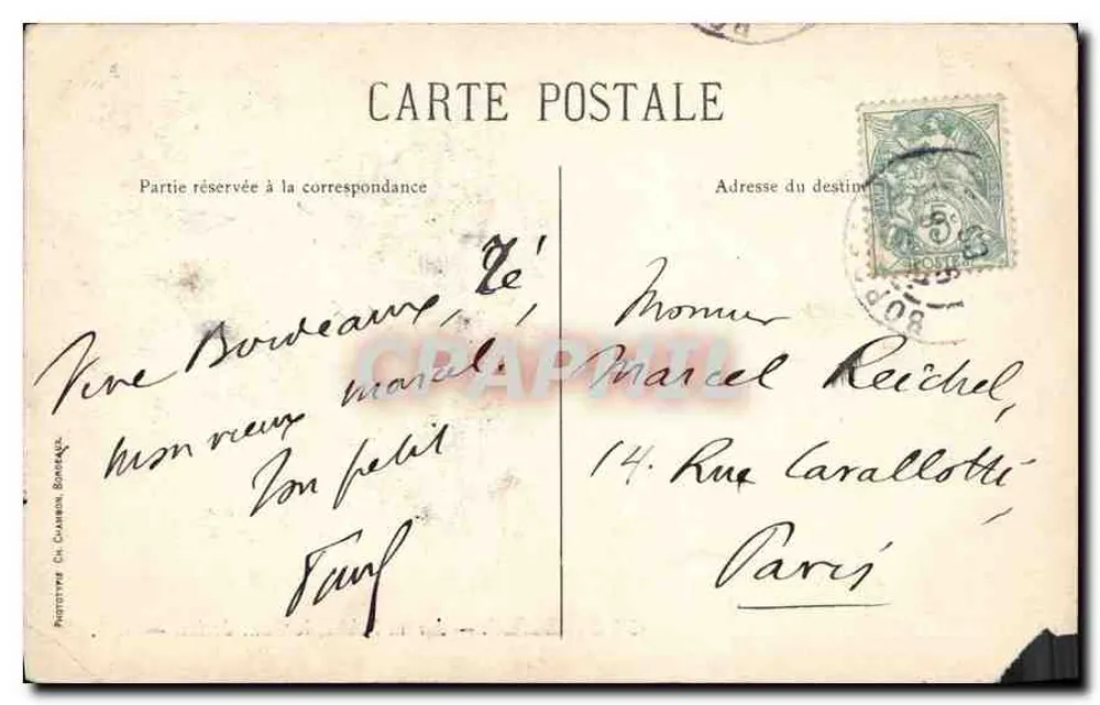 Bordeaux — Jardim Público, o Ponte de Ferro — C. C. - Verso