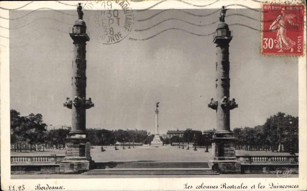 보르도 — 로스트랄 기둥과 퀸콘스 — CIR DES ARTS PHOTO-MÉCANIQUE - 앞면