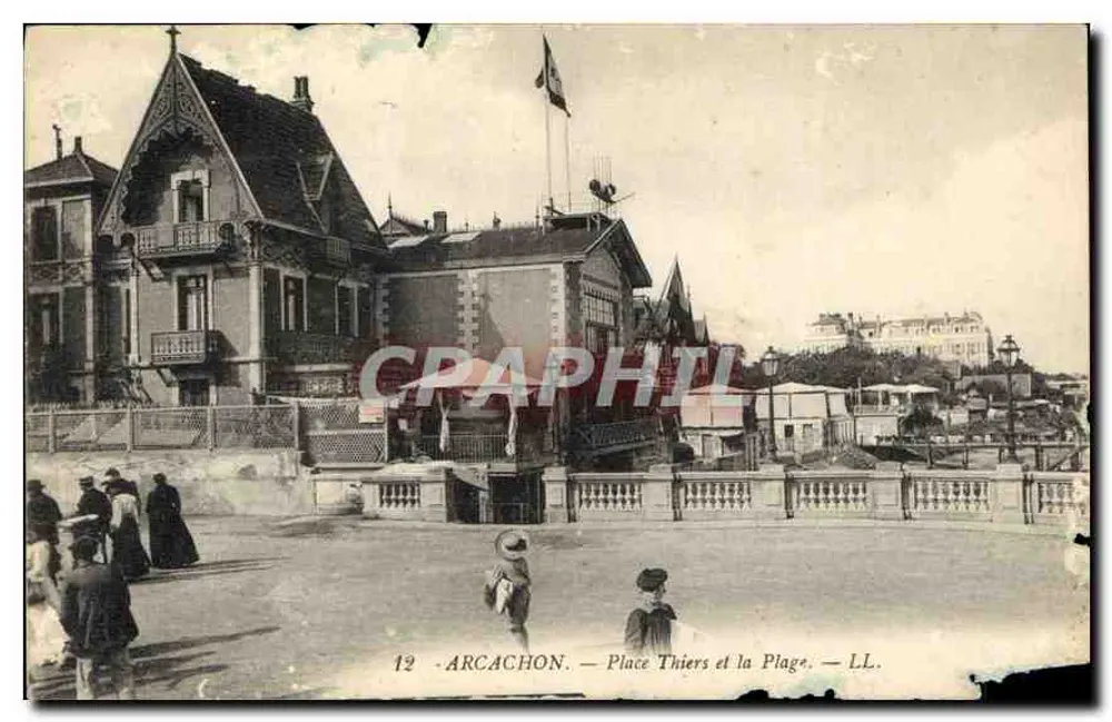 Arcachon — Plac Thiers i plaża — LL. n°12 - Awers