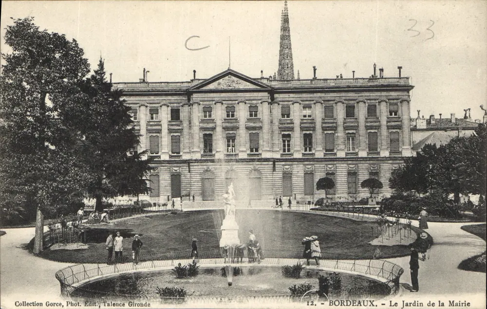 Bordeaux - Der Rathausgarten — Collection Gorce, Phot. Edit. Talence Gironde, Nr. 12 - Vorderseite