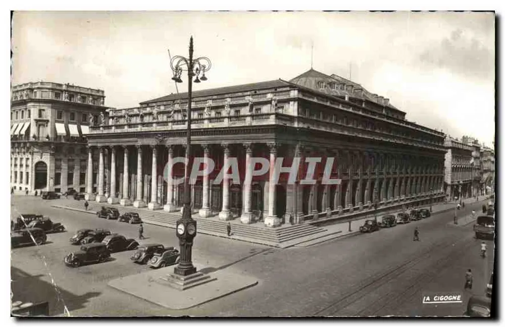 Platz de la Bourse in Bordeaux — Ansicht des Grand Theatre — Verlag A. Cigogne, Nr. 33 - Vorderseite