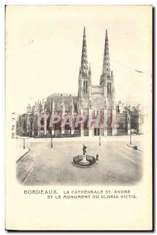Bordeaux. Die Kathedrale Saint-André und das Denkmal Gloria Victis. - Vorderseite