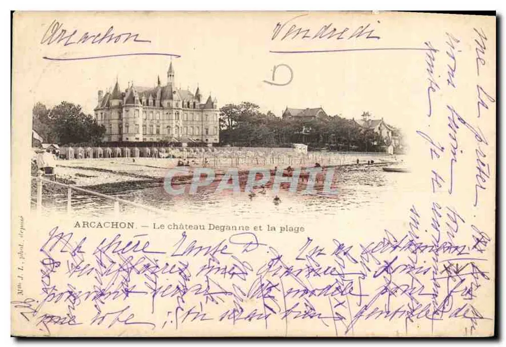 Arcachon — Schloss Deganne und der Strand — J. L. flot, Einlage - Vorderseite