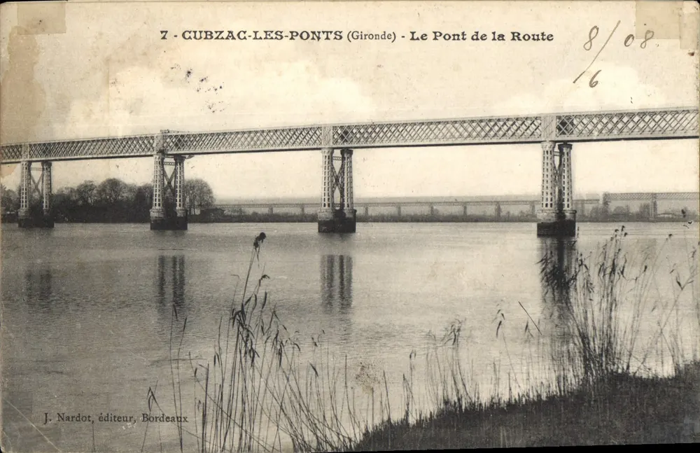 Cubzac-les-Ponts (Gironde) — Die Straßbrücke — J. Nardot, Verleger, Bordeaux - Vorderseite