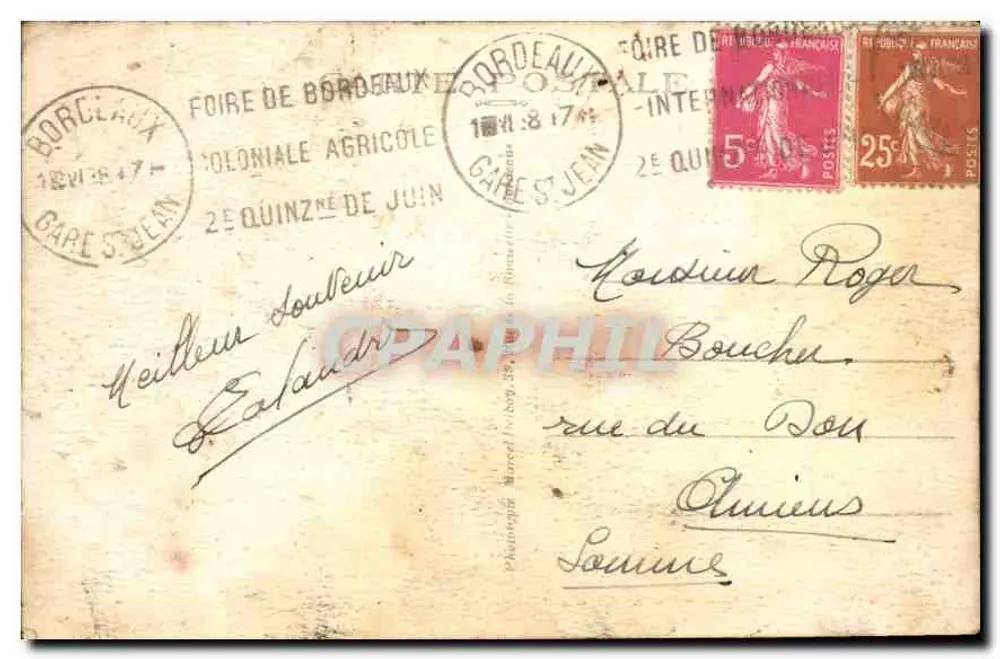 Bordeaux — Entrada e saídas dos portos dos Angles — M. D. - Verso