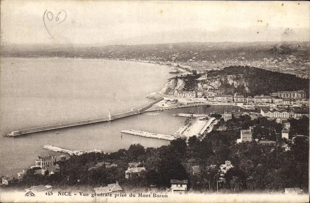 NICE - Vista generale scattata dal Mont Boron — editore sconosciuto, n° di serie 165 - Recto