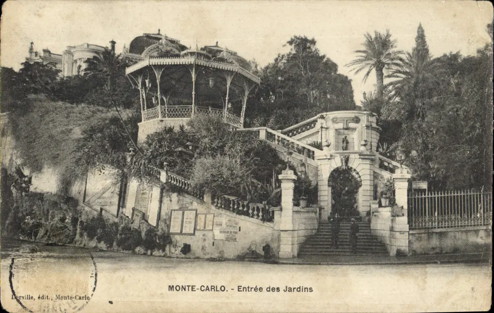 Monte-Carlo - Entrada dos Jardins — Derville, editor, Monte-Carlo - Frente
