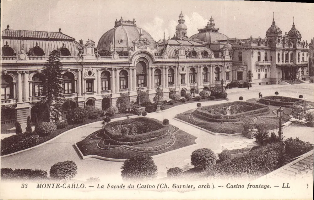 Monte-Carlo — Die Fassade des Kasinos (Ch. Garnier, arch.) — Kasino-Fassade — LL - Vorderseite