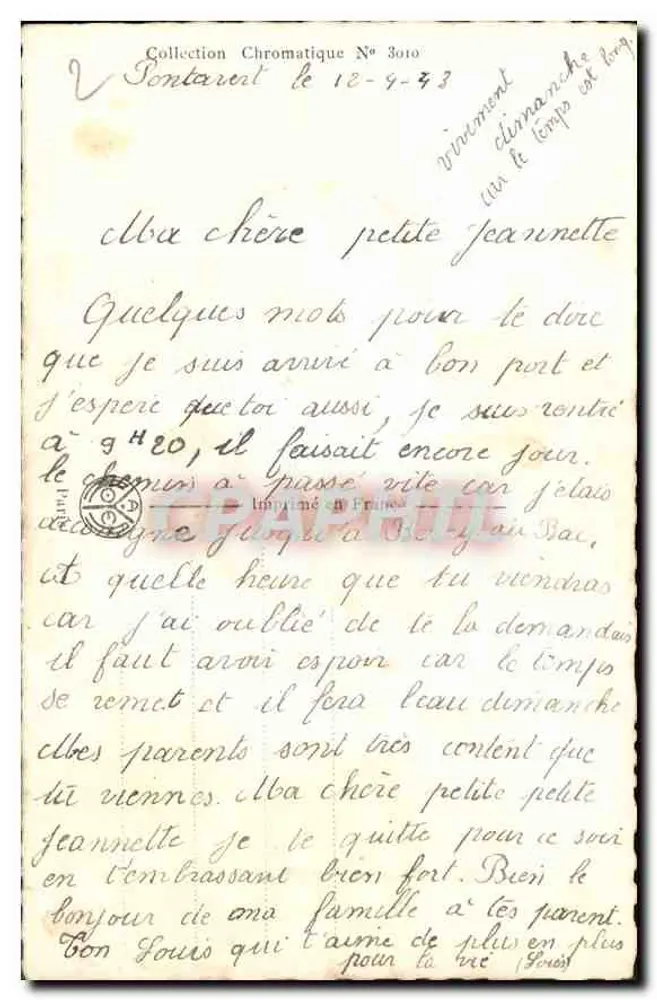 Casal abraçado — J'aime goûter tes lèvres — Coleção Cromática N° 3010 - Verso