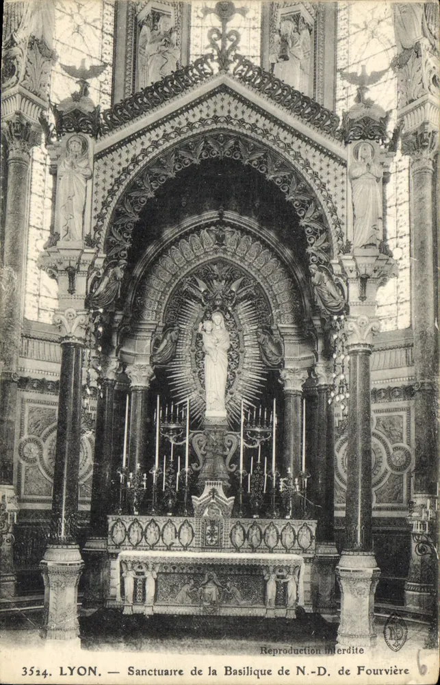 LYON — Sanctuarium der Basilika N.-D. de Fourvière — Verlag M. P. (Nr. 3524) - Vorderseite