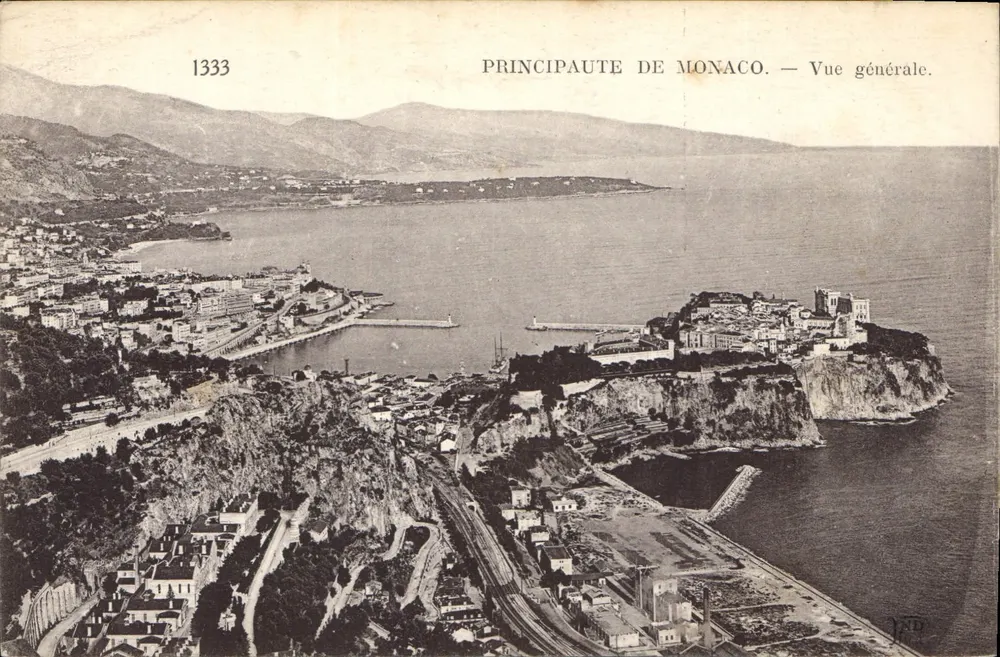 Principado de Mônaco — Vista geral — Editor: Neutelja Frères, n° 1333 - Frente
