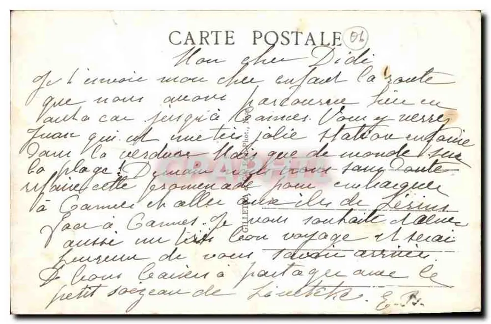 Costa Azul — De NICE a CANNES, GRASSE — Editor: J. B. L. (n° 5) - Verso