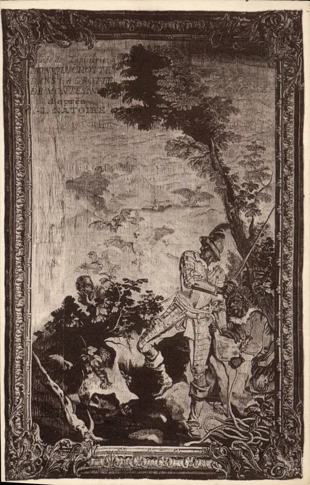Don Quixote na caverna — gravura de acordo com G. J. Natoire — série n°10 - Frente