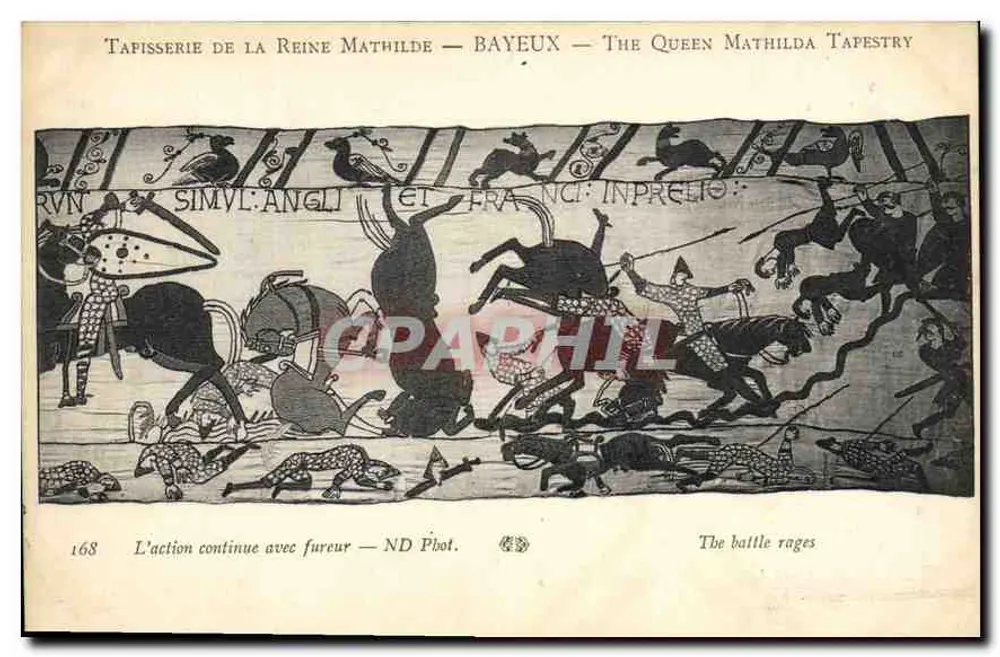 Tapisserie de la Reine Mathilde — Bayeux — scène de bataille — ND Pbot. - Vorderseite