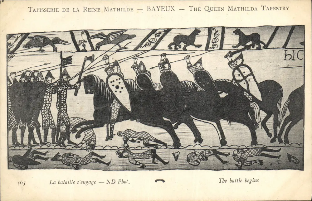 Tapisserie der Königin Mathilda — Bayeux — Die Tapisserie der Königin Mathilda — Der Kampf beginnt — ND Pbot. - Vorderseite