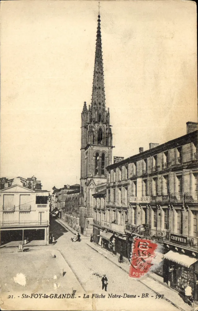 Ste-Foy-la-Grande - Ansicht der Kirchturms Notre-Dame - BR - 597 - Vorderseite