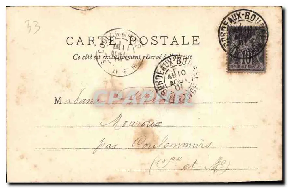 Bordeaux — O Ponte de Pedra — W. P. DÉPONT - Verso