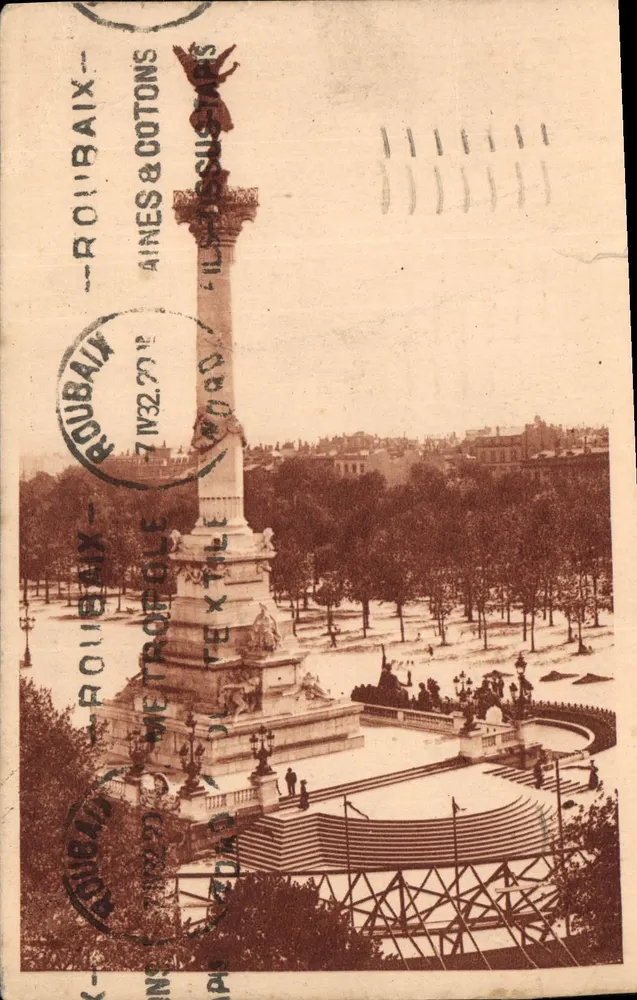 Monument der Girondins — Roubaix — Verlag: Roubaix & Coton - Vorderseite