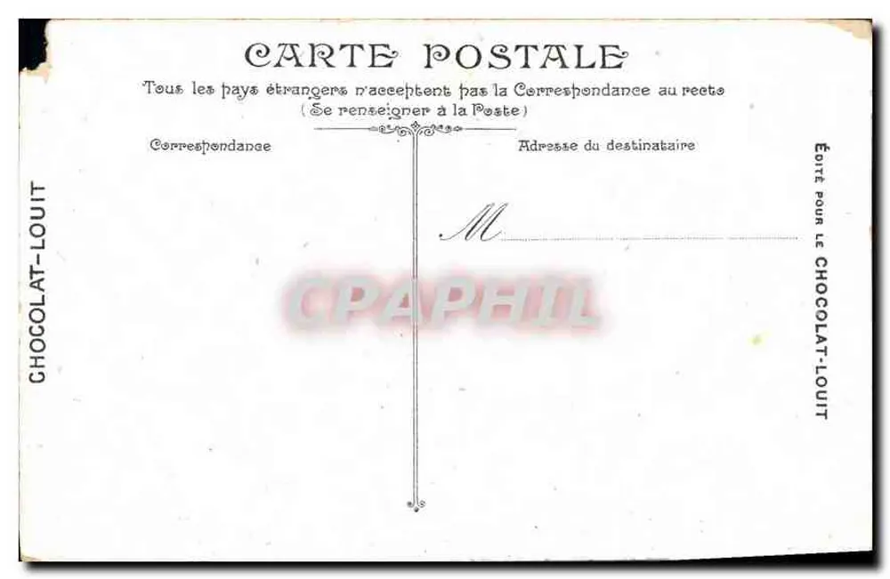 Bordeaux. Estátua de Tourny — editada por Chocolat-Louit, n° 16 - Verso