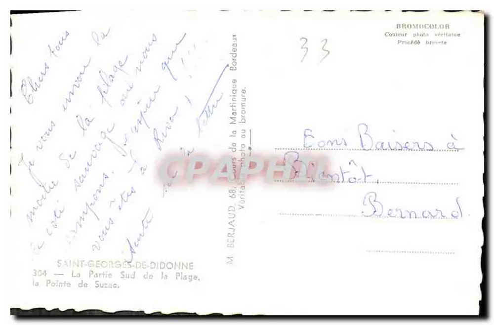 Saint-Georges-de-Didonne — A Ponta de Suzac — editor M. Berjaud - Verso