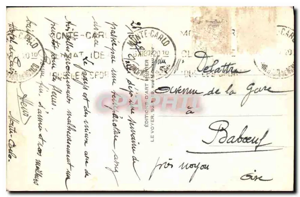 Monte-Carlo — Das Casino und die Gärten — Munilla, n° 217 - Rückseite