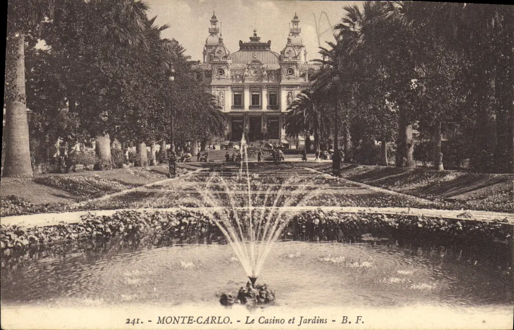 Monte-Carlo - Das Casino und die Gärten — B. F. n° 241 - Vorderseite