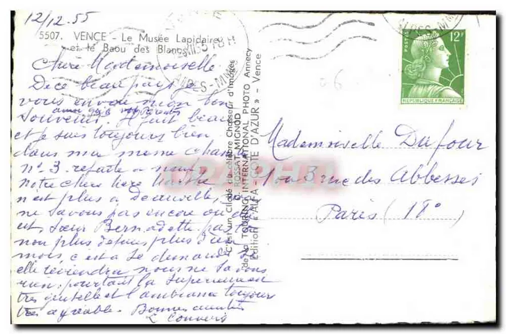 Vence — Le Musée Lapidaire et le Baou des Blancs — Édition Internationale d'Images - Verso
