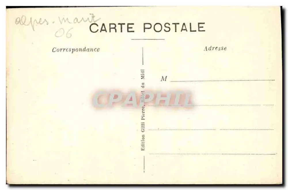 Tal der Vésubie - Saul des Français — Edition Gili Pierre, Hôtel du Midi - Rückseite