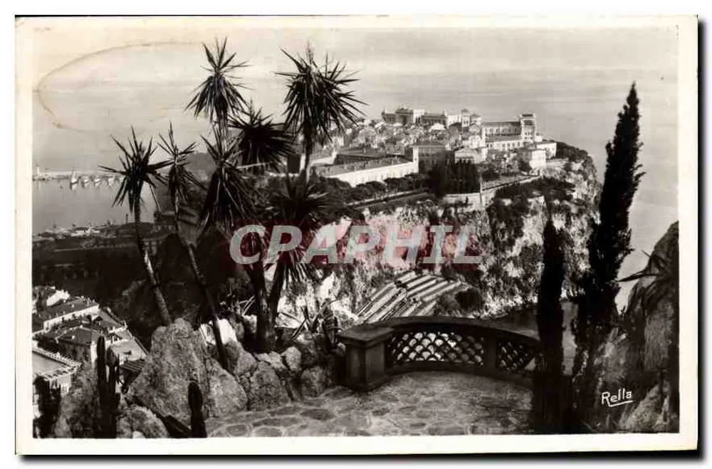 Rocher de Monaco — widok ogrodów egzotycznych — Rella - Awers