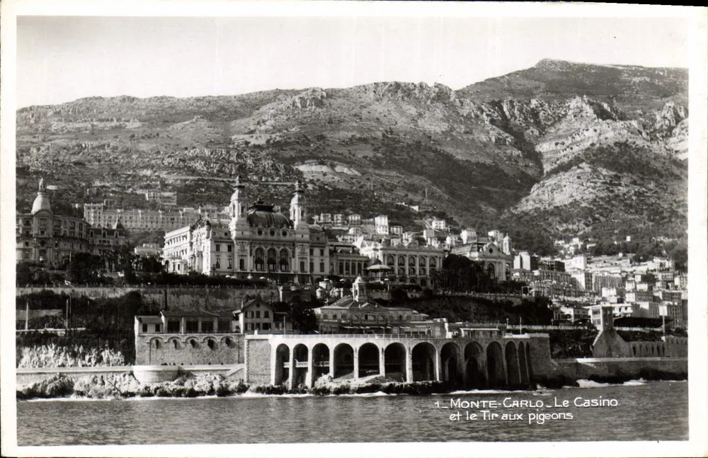 Monte-Carlo — Ansicht des Casinos und des Schießplatzes für Tauben — Éditions Franks, Nice - Vorderseite