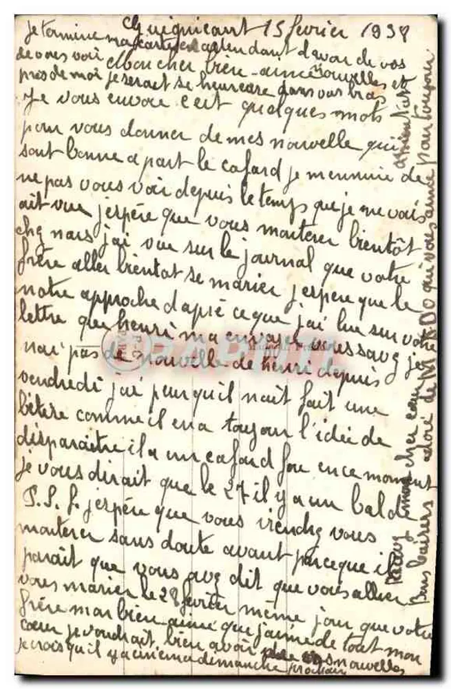 Jovem escrevendo uma carta de amor — PC Paris n°4814 - Verso