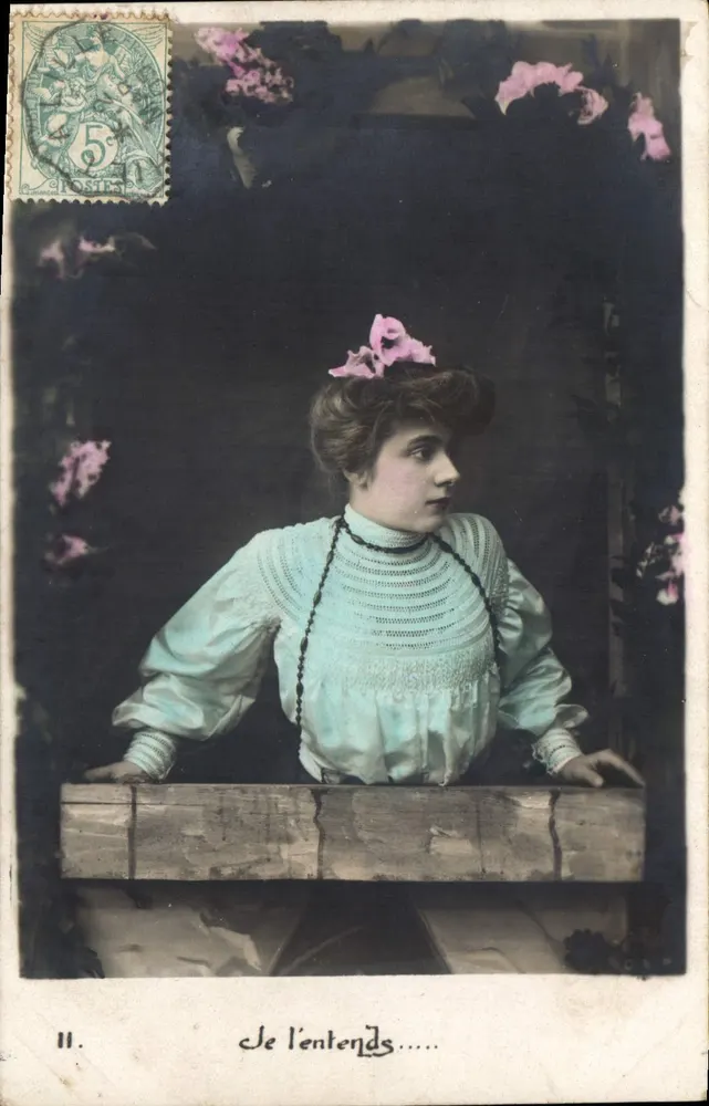 Je l'entends..... — Mulher à janela — Editor O.L.P. n°11 - Frente