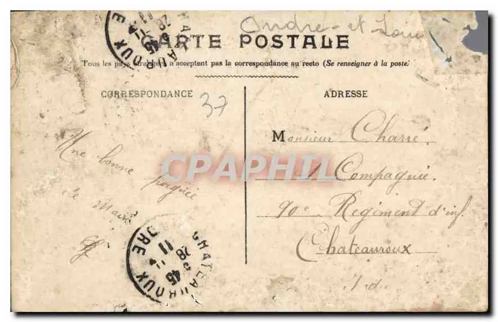 Tours, Teatro Municipal — editor Gond Bazas, n° 37 - Verso