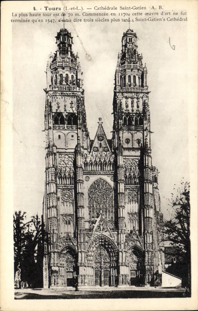 Tours (I.-et-L.) — Catedral São Gatien — A. B. - Frente