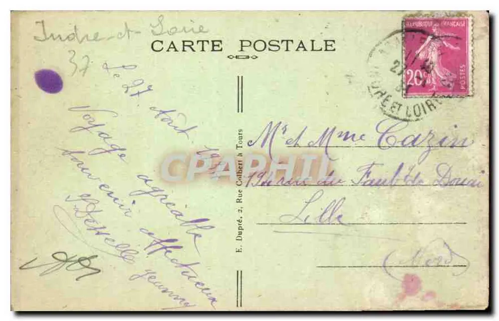 Azay-le-Rideau — Castelo Nacional, detalhe da porta de entrada (Norte) — A. P. - Verso