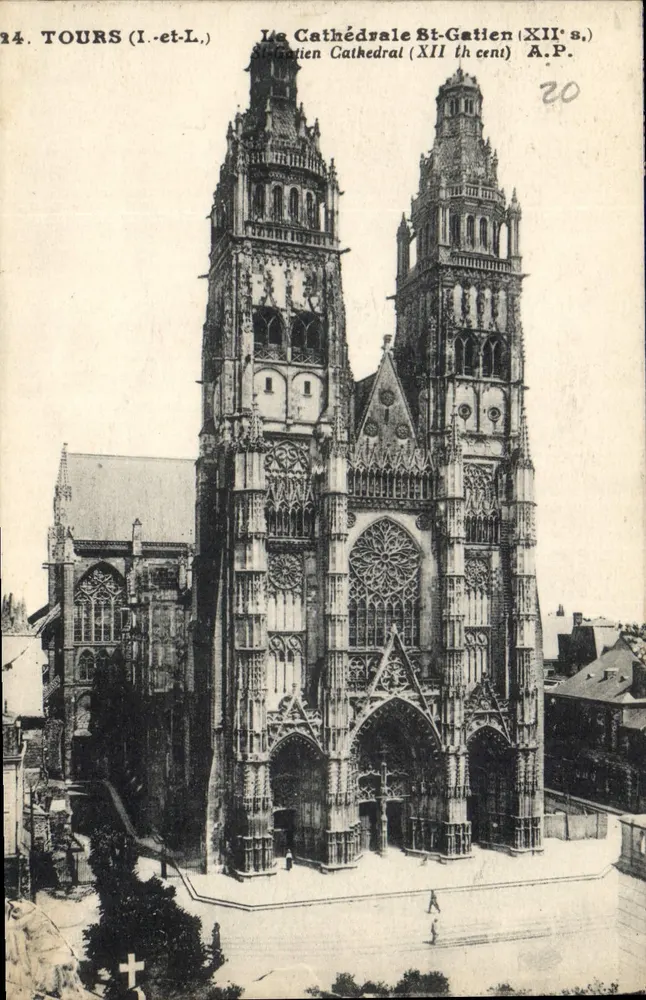 Tours (Indre-et-Loire) — Kathedrale Saint-Gatien (12. Jahrhundert) — A.P. n°20 - Vorderseite