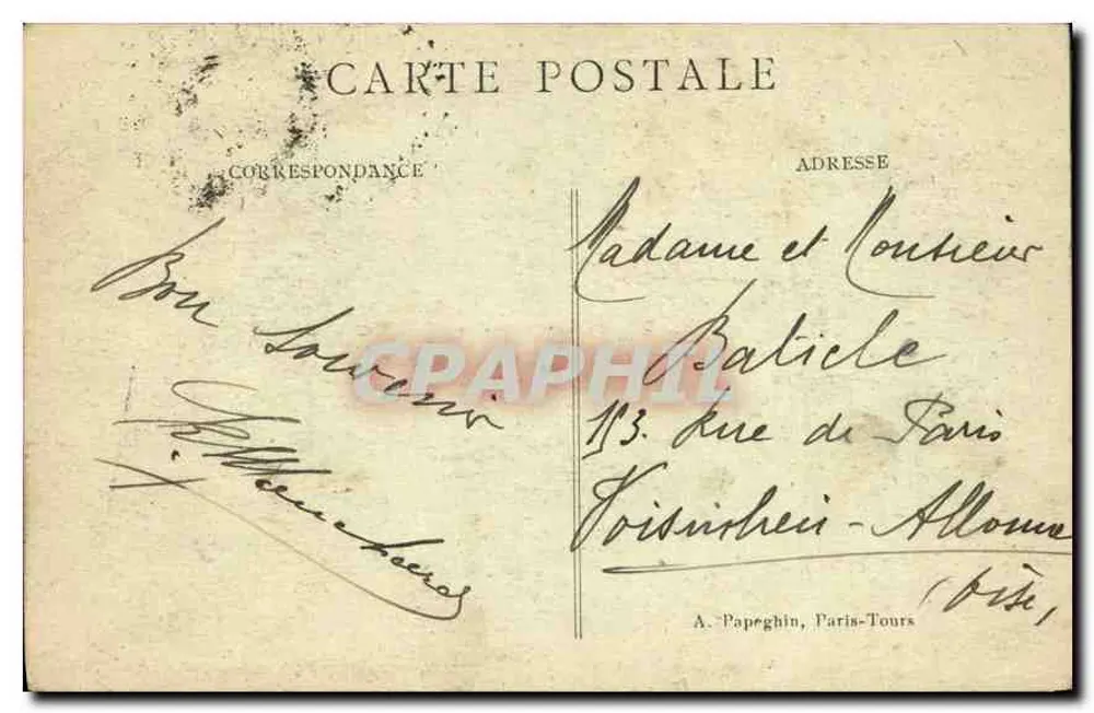 Tours (Loire-et-Cher) — Castelo de Beaujardin — A.P. Beanjardin Castle - Verso