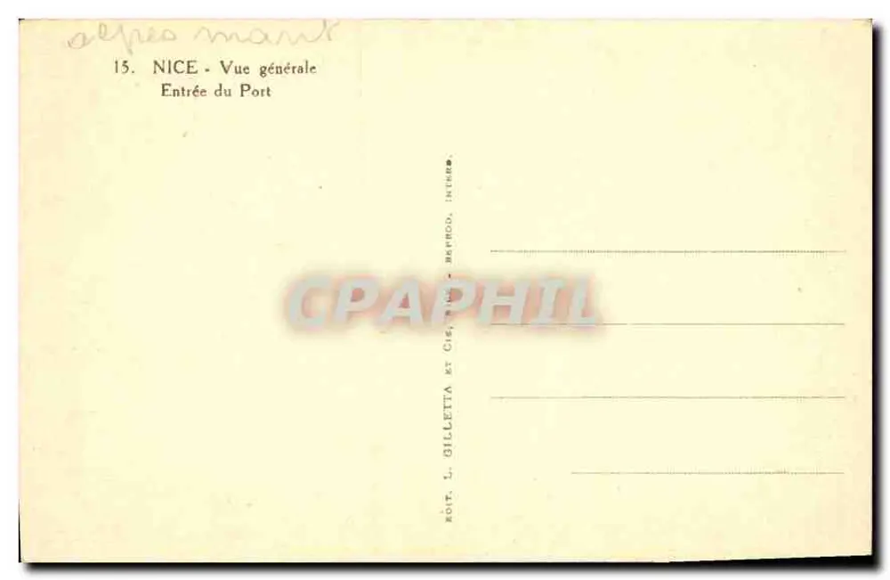 Nizza — Invoer van het Haven — Gilletta - Achterkant