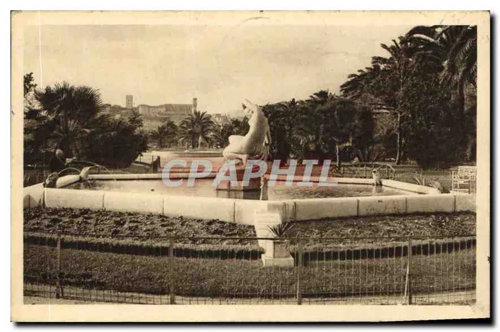 Fonte do Cavalo Branco — Cannes — Os Jardins — Edições Frank, Nice - Frente
